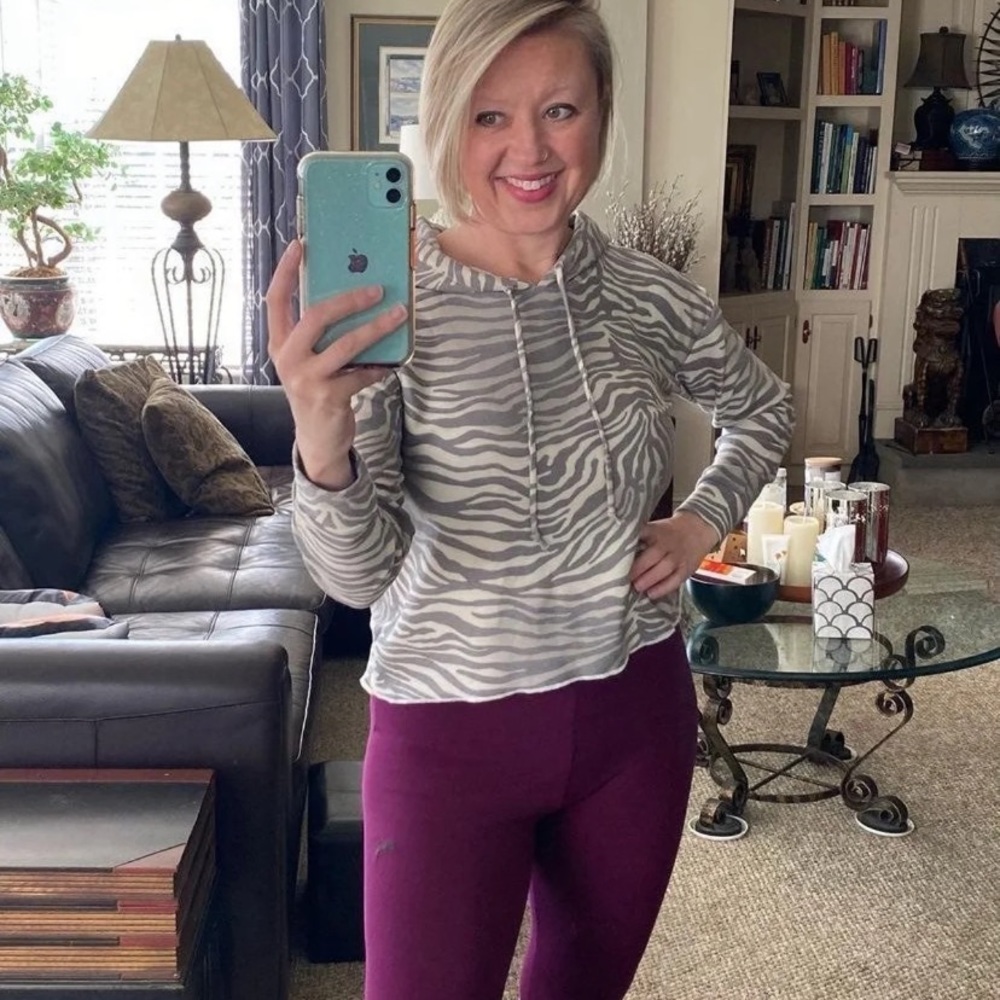 Chaser hooded tiger print top